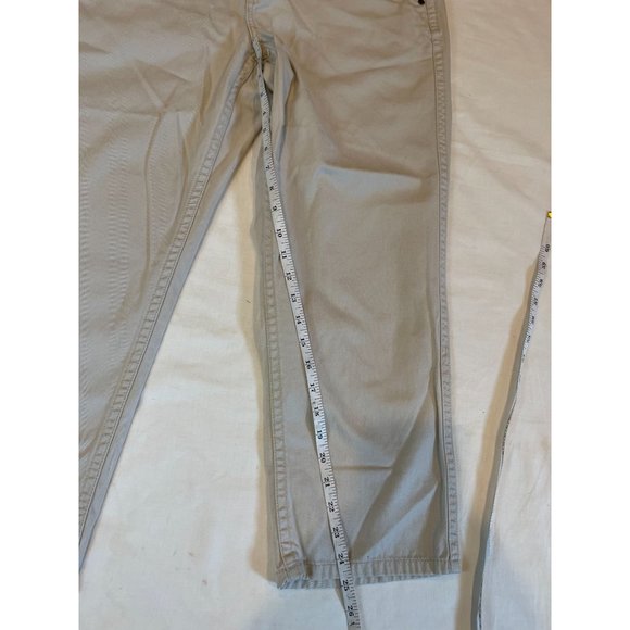 Elle Women Chino Pant 100% Cotton Mid Rise Flat Front Gray Size 14 - Picture 4 of 10